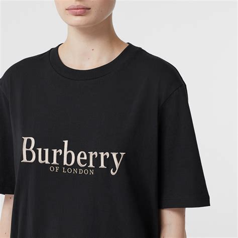 burberry embroidered archive logo cotton t-shirt|Burberry logo print t shirt.